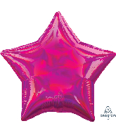 18" Iridescent Magenta Star Foil Balloon