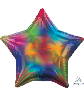 18" Iridescent Rainbow Star Foil Balloon