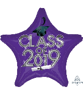 18" Class of 2019 - Purple Foil Balloon