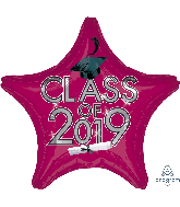 18" Graduation Class of 2019 - Berry Foil Balloon