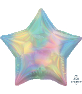 18" Iridescent Pastel Rainbow Star Foil Balloon