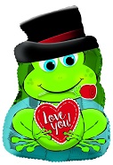 22" I Love You Rose In Mouth Frog Foil Balloon