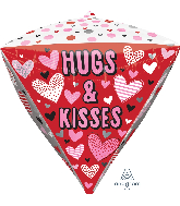 17" Hugs, Kisses, & Hearts Diamondz Foil Balloon