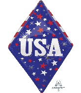 25" UltraShape Anglez Patriotic Gem Foil Balloon