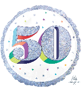 18" Holographic Jumbo Number Balloon Shape 50 Foil Balloon