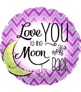 18" Love You To the Moon Pink Foil Balloon