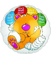 18" Get Well Soon Bear Foil Balloon