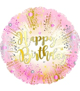 17" Happy Birthday Rose Gold Balloon