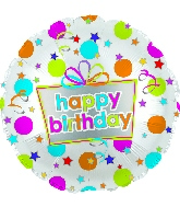 17" Happy Birthday Dots Balloon