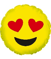 18" Emoji Emoticon Heart Eyes Balloon