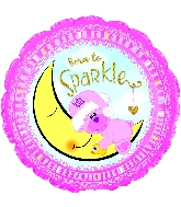 18" Born To Sparkle Baby Girl Foil Balloon