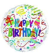 18" Happy Birthday Party Hat & Horn Balloon