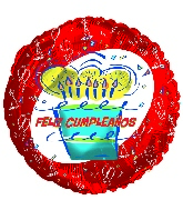 18" Feliz Cumpleanos Red Cake