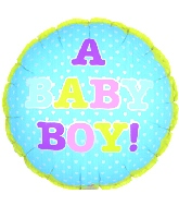 9" Airfill Only A Baby Boy Tiny Hearts Balloon