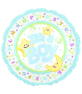 9" Airfill Only It's A Boy Moon & Stars Balloon