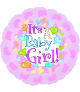 9" Airfill Only Baby Girl Footsies Balloon