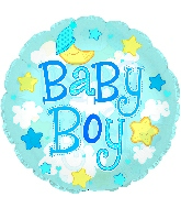 9" Airfill Only Baby Boy Clear Film Balloon