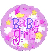 9" Airfill Only Baby Girl Clear Film Balloon