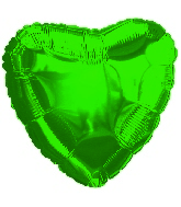 18" CTI Brand Green Heart Foil Balloon