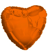 18" CTI Brand Orange Heart Foil Balloon