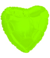 18" CTI Brand Lime Green Heart Balloon