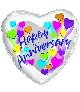 18" Happy Anniversary Multi Colors Balloon