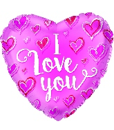 9" I Love You Chalk Hearts Balloon