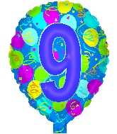 18" Number Balloon Shaped "9"