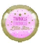 18" Twinkle Twinkle Little Star Pink Girl Balloon