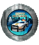 18" Happy Birthday Police Party Balloon