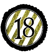 18" 18 Black & Gold Glitter Foil Balloon