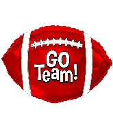 10" Airfill Only Go Team Red Football Mini-Shape Balloon