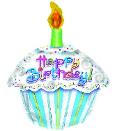 Shaped 18" Happy Birthday Cupcake