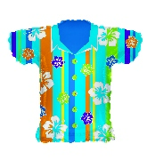20" Blue Hawaiian Shirt Shape Balloon