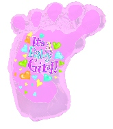 34" It's a Baby Girl Foot Foil Balloon