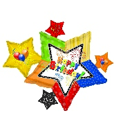 46" Happy Birthday Star Cluster Balloon