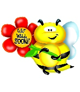36" Get Well Soon Bee Balloon