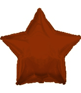 18" CTI Brand Brown Star Foil Balloon