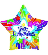 17" Feliz Cumpleanos Star Balloon (Spanish)