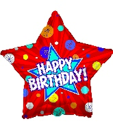 17" Happy Birthday Day Dynamic Star Balloon