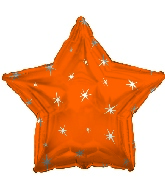 18" Orange Sparkle Star Foil Balloon