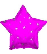 18" Hot Pink Sparkle Star Foil Balloon