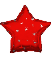 18" Red Sparkle Star Foil Balloon