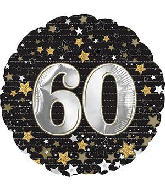18" Happy Birthday Gold Number 60 Balloon