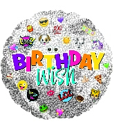 9" Airfill Only Birthday Wish Emoticons Foil Balloon