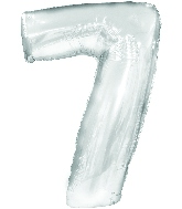 34" Jumbo Number #7 - Silver Foil Balloon