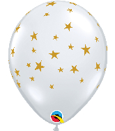 11" Contempo Stars Diamond Clear Latex Balloons