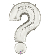 40" Megaloon Foil Balloon Question Mark ( ? ) Silver