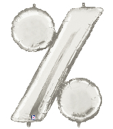 40" Megaloon Foil BalloonPercentage Symbol ( % ) Silver