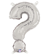14" Airfill Only Megaloon Jr. Foil Balloon Question Mark ( ? ) Silver